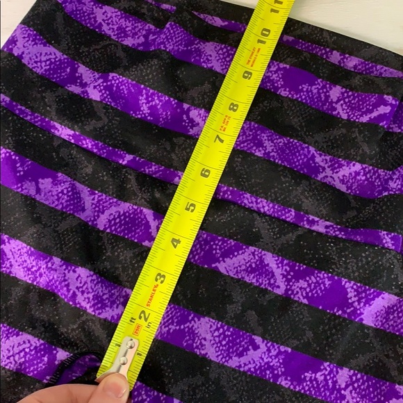 K-DEER Purple and Black Stripe Legging Medium - Picture 4 of 8